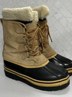 Seaway Mark Ten Hunting Duck Boots Leather Rubber Brown Wool Lined Men 7 Korea